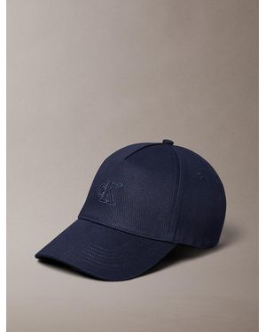 Calvin Klein Monogram Shine Embroidery Moire Cap - Blue