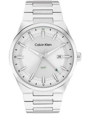 Calvin Klein Stainless Steel Dial Gmt Watch - Grey