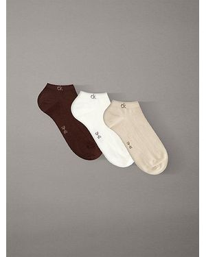 Calvin Klein Pack de 3 calcetines tobilleros de algodón elástico suave - Gris
