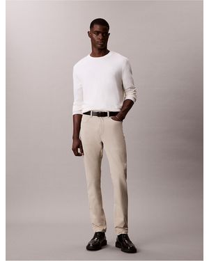 Calvin Klein Slim Tech Dobby 5-Pocket Pants - Natural