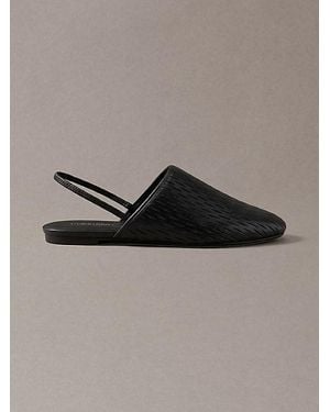 Calvin Klein Leren Slingback Muiltjes - Bruin