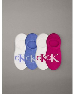 Calvin Klein Pack de 4 pares de calcetines invisibles de algodón suave - Azul
