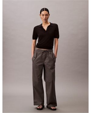 Calvin Klein Cotton Twill Cargo Pants - Gray