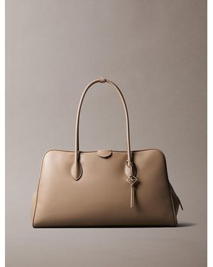 Calvin Klein Grand Sac À Main Pour Ordinateur Portable - Marron