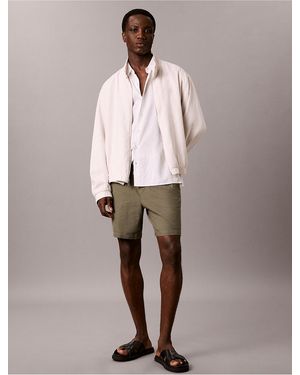 Calvin Klein Linen Cotton Drawstring Shorts - Multicolor