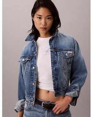 Calvin Klein Jeans Boxy Script Logo T-Shirt - Blue