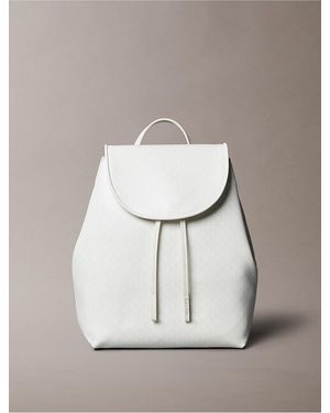Calvin Klein Allover Emblem Logo Backpack - Gray