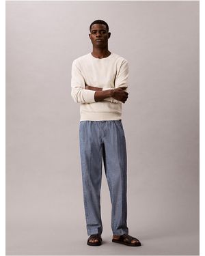 Calvin Klein Calvin Klein Straight Chambray Pull-On Pants - Blue