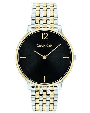 Calvin Klein Luxe Two Tone Bracelet Watch - Metallic