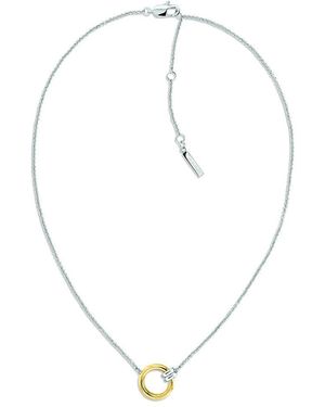 Calvin Klein Collana Con Pendente Bicolore - Bianco