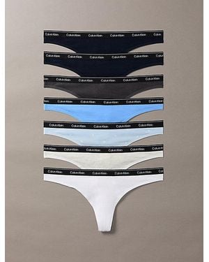 Calvin Klein Pack de 7 tangas - Icon Logo - Metálico