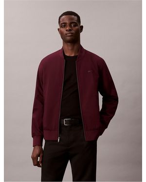 Calvin Klein Matte Bomber Jacket - Red