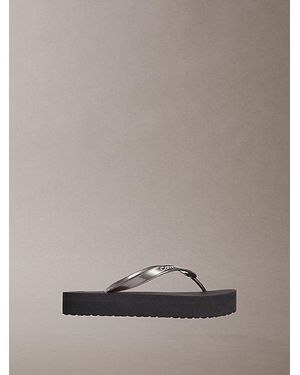 Calvin Klein Parelmoeren Plateauslippers - Grijs