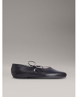 Calvin Klein Leren Mary Jane Ballerina's - Grijs