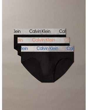 Calvin Klein 3 Pack Briefs Refined Microfibre Stretch Brushed - Multicolour