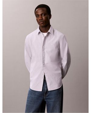 Calvin Klein Calvin Klein Cotton Stretch Stripe Oxford Classic Button-Down Shirt - Pink