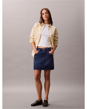 Calvin Klein Calvin Klein Denim Cargo Mini Skirt - Blue