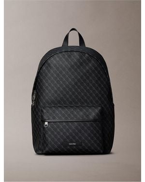 Calvin Klein Textured Monogram Backpack - Gray