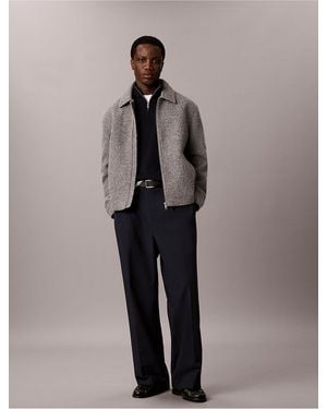 Calvin Klein Melange Boucle Zip Jacket - Gray