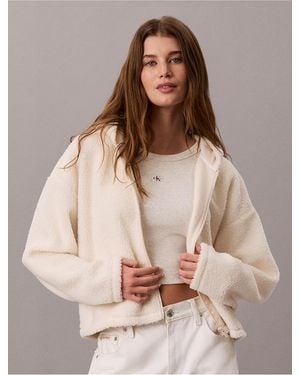 Calvin Klein Calvin Klein Sherpa Zip Hoodie - Brown