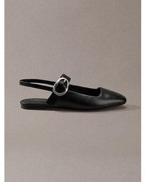 Calvin Klein Bailarinas slingback de piel - Gris