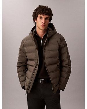 Calvin Klein Packable Embossed Logo Quilted Puffer Jacket - Brown