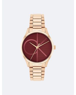 Calvin Klein Texture Logo Bracelet Watch - Red