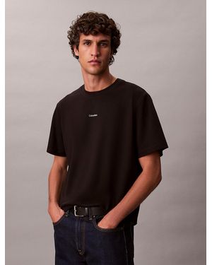 Calvin Klein Relaxed Cotton Piqué T-Shirt - Black