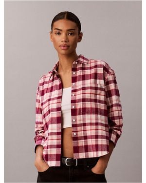 Calvin Klein Calvin Klein Plaid Flannel Shirt - Red