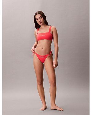 Calvin Klein Bikinibroekje Met Strikbandjes - Rood