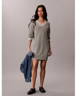 Calvin Klein Jeans Cotton Knit Jumper Dress - Natural