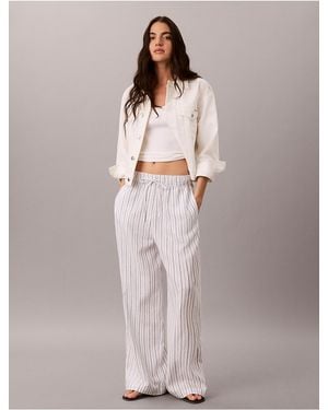 Calvin Klein Calvin Klein Linen Blend Pull-On Pants - Multicolor