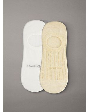 Calvin Klein 2Er-Pack Weiche No-Show-Socken Mit Streifen - Weiß