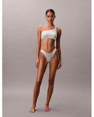 Calvin Klein One Shoulder Bikini Top Ck Shine - Grey