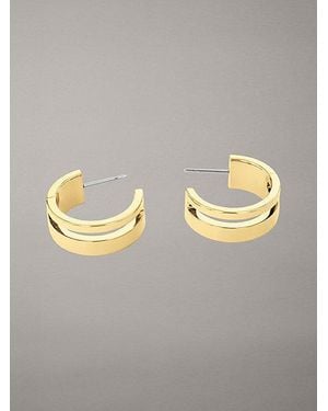 Calvin Klein Pendientes de aro minimalistas - Metálico