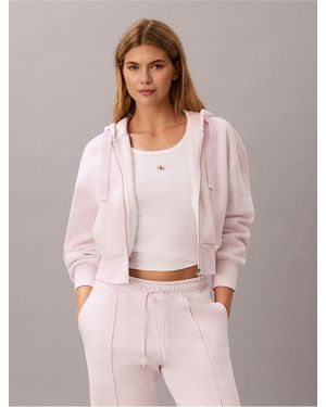 Calvin Klein Calvin Klein Logo Tape Fleece Hoodie - Pink