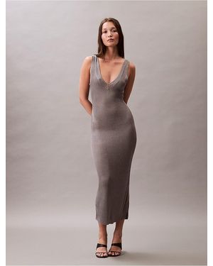 Calvin Klein Knit Rib Sleeveless Dress - Multicolor