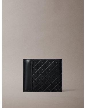 Calvin Klein Allover Emblem Logo Bifold Wallet With Coin Pouch - Grey