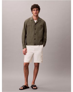 Calvin Klein Jeans Comfort Cotton Cargo Shorts - Brown