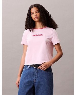 Calvin Klein Baby T-Shirt Met Grafisch Logo - Roze