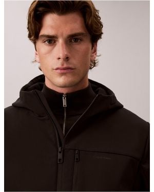 Calvin Klein Softshell Lined Hooded Jacket - Brown