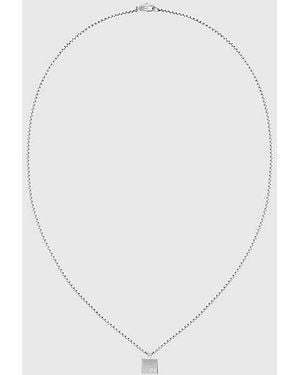 Calvin Klein Minimalistic Square Pendant Necklace - White