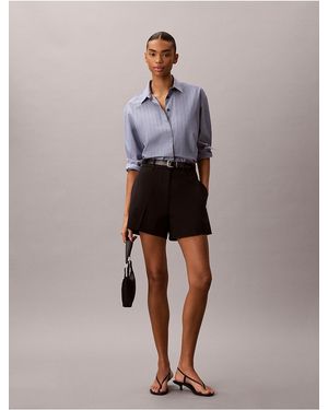 Calvin Klein Cotton Stretch Chino Shorts - Black