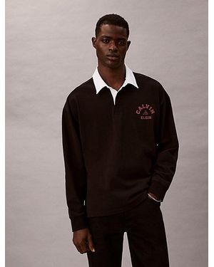Calvin Klein Jeans Logo Graphic Polo Sweatshirt - Black