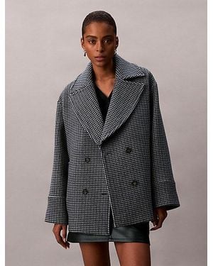 Calvin Klein Houndstooth Peacoat - Grey