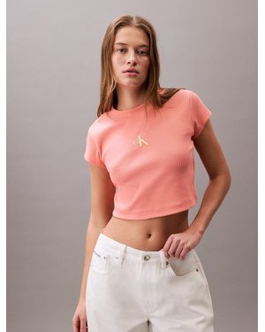 Calvin Klein Monologo Baby Tee - Orange