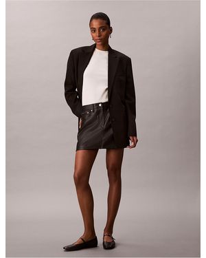 Calvin Klein Jeans Faux Leather Mini Skirt - Brown