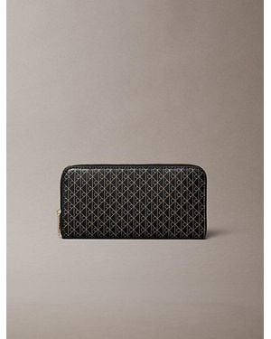 Calvin Klein Allover Emblem Logo Zip Wallet - Multicolour