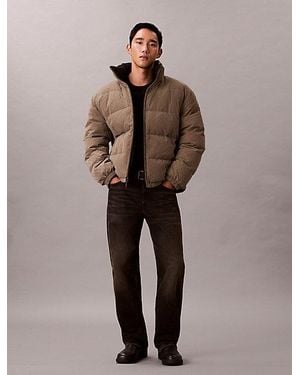 Calvin Klein Jeans Allover Emblem Logo Reversible Puffer Jacket - Multicolour