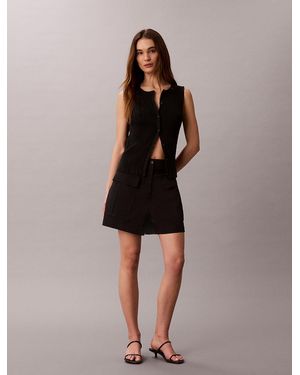 Calvin Klein Cotton Twill Utility Shorts - Black